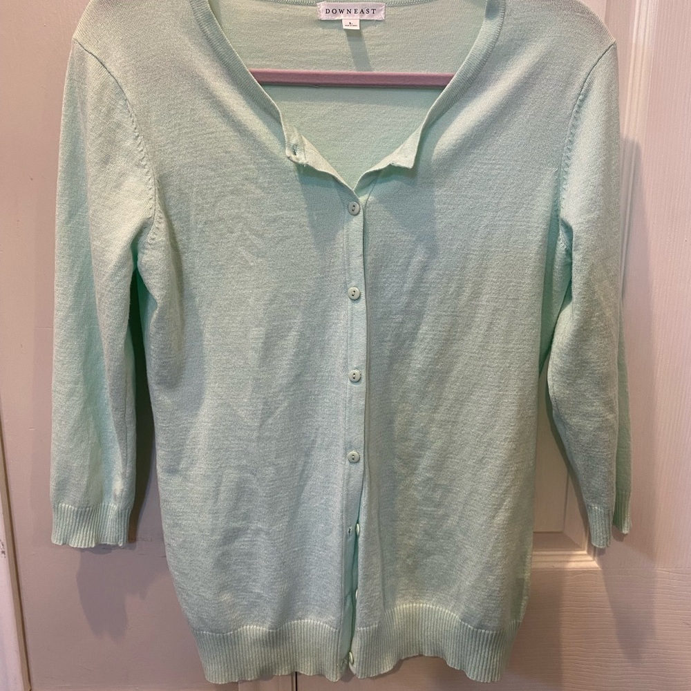Downeast Women's Mint Cardigan Sweater